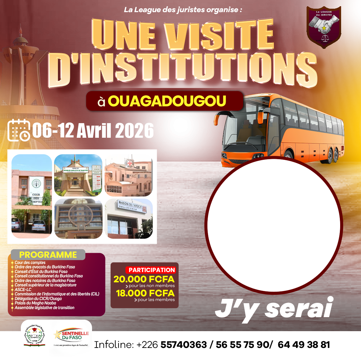 Visite d'institutions — visuel J'y serai